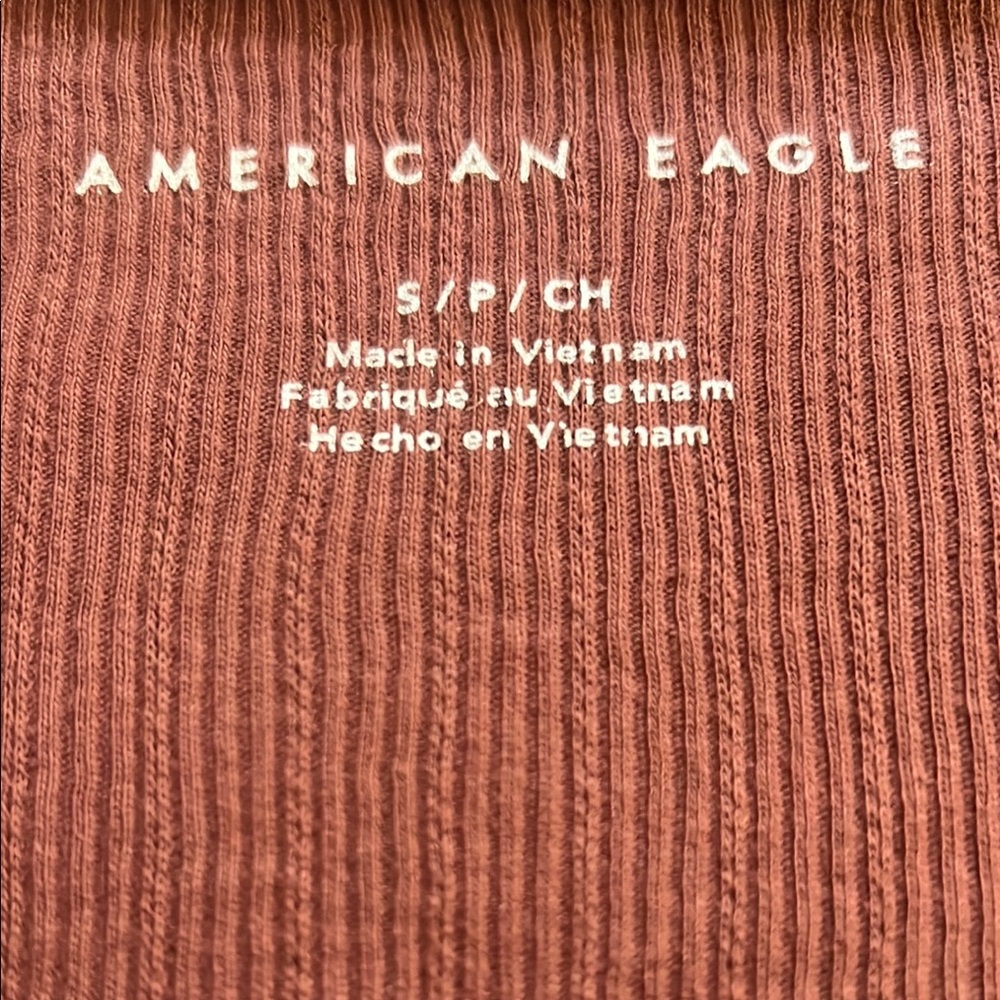 Rust Button-Up Ribbed Top - Picture 2 of 3